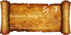 Szebeni Herbert névjegykártya